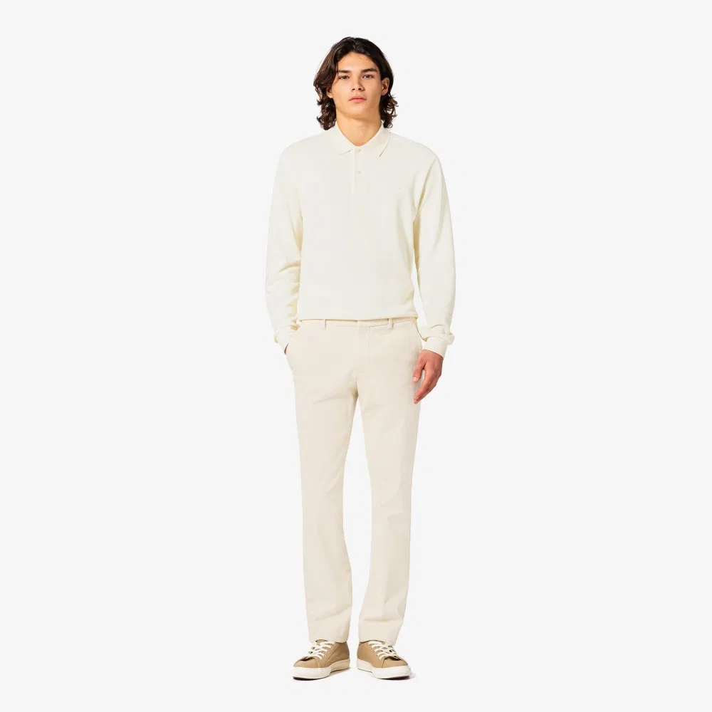 Мужские полиэстеровые вельветовые брюки кремовые от Lacoste — фото 2