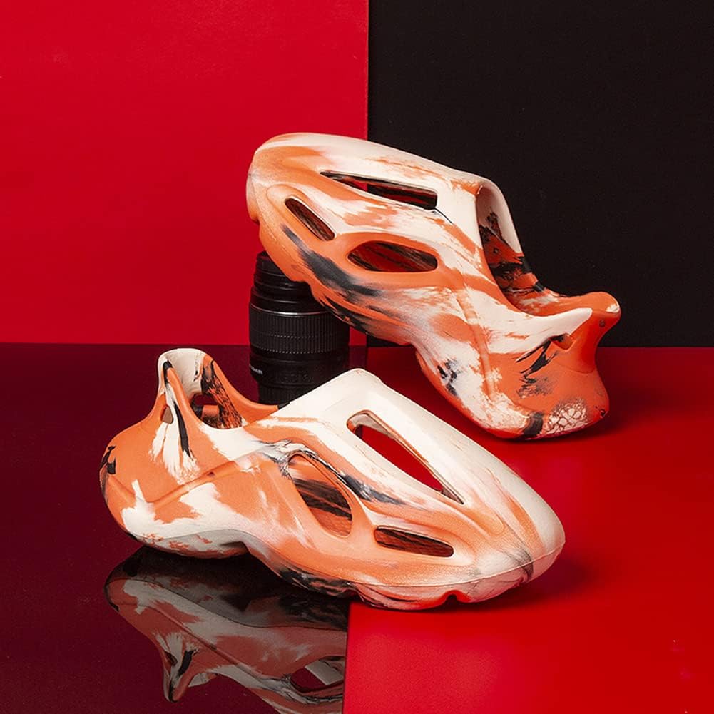 Кроссовки vioxthak Foam Runner, слайдеры Cloud, шлепанцы-подушки, спортивная обувь, нескользящая, легкая, для ходьбы, модная, для улицы и дома, летние пляжные сандалии для женщин и мужчин, оранжевый/хаки — фото 2