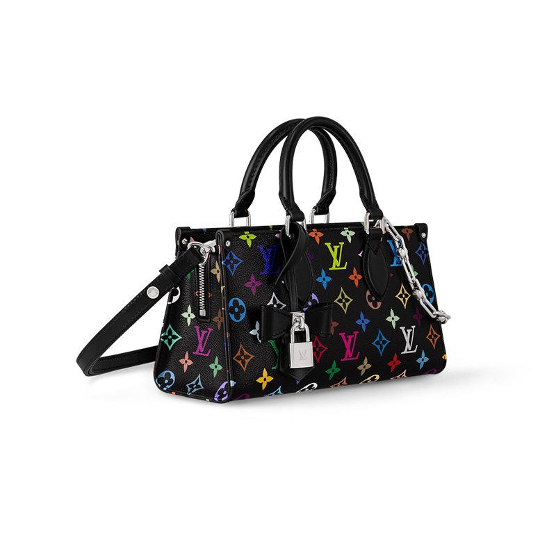 LOUIS VUITTON Сумка кросс-боди Takashi Murakami OnTheGo East West Chain черная разноцветная — фото 3