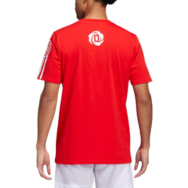 Футболка Men's adidas Rose Dynasty Large Logo Printing Round Neck Short Sleeve Red T-Shirt, красный — фото 3