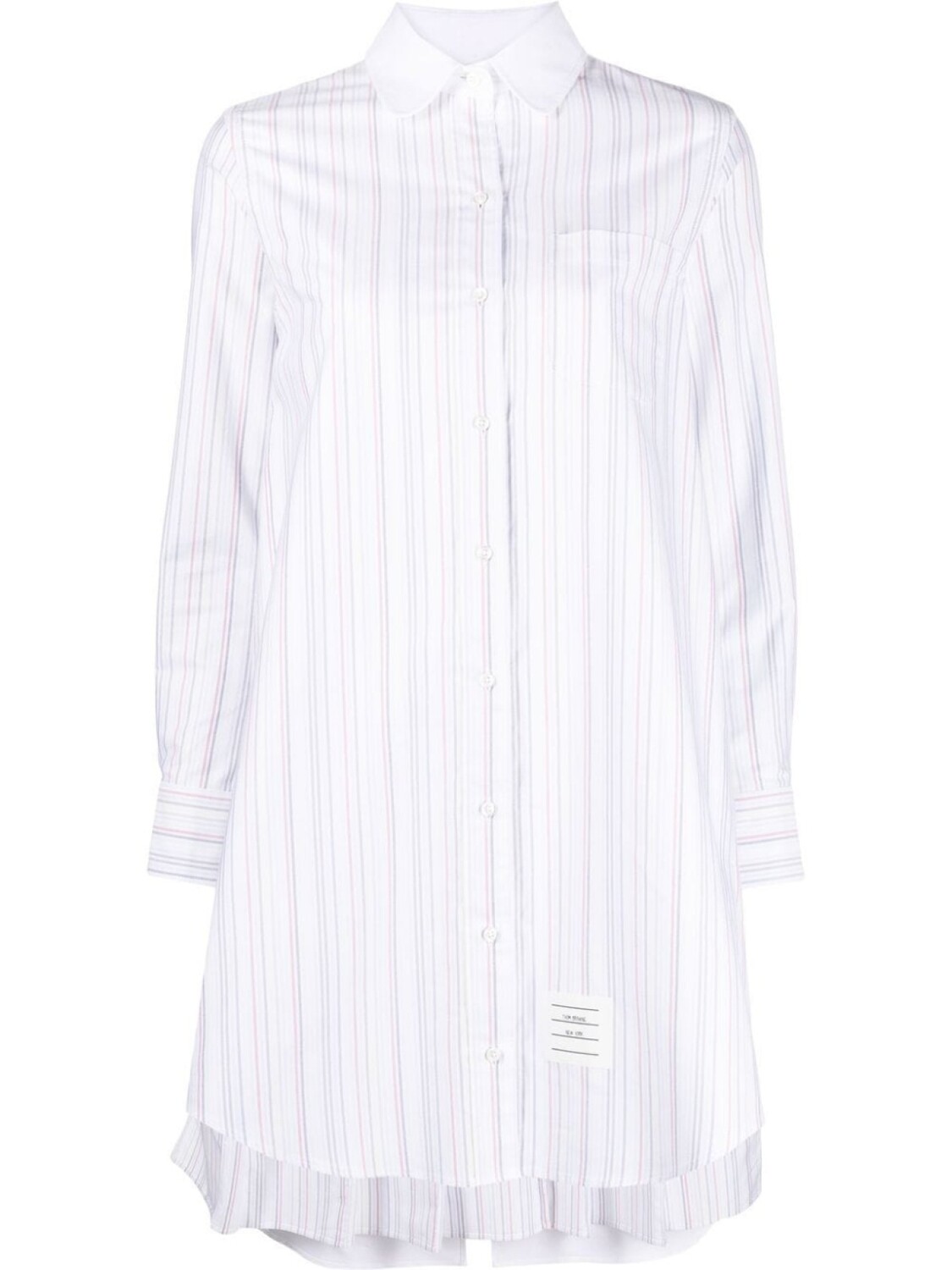 

Thom Browne striped pleat-detail shirtdress, белый