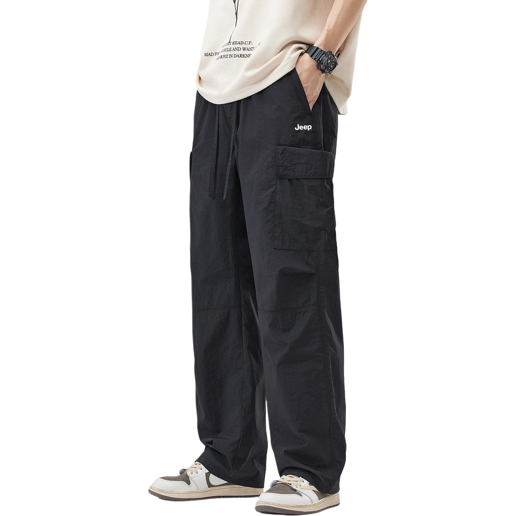 

Унисекс Карго Штаны Jeep, Черный+Зеленый (Утепленные Осень Зима)