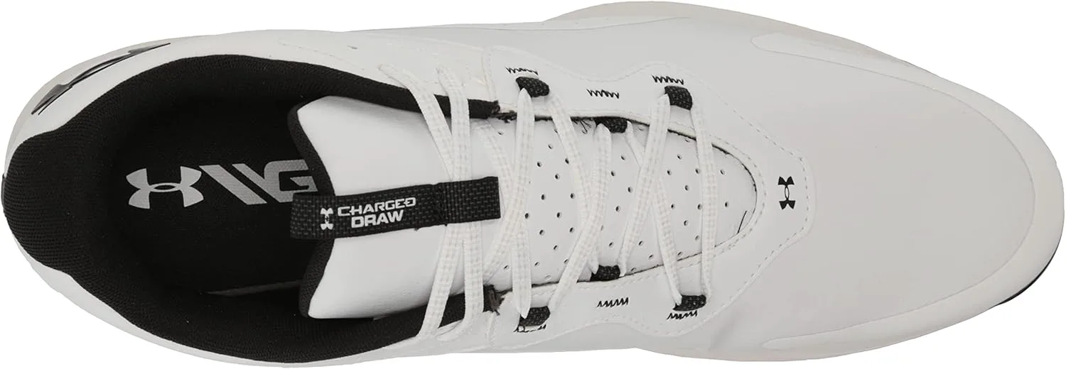 Мужские гольф-туфли Under Armour Charged Draw 2 с шипами, белый/черный — фото 4