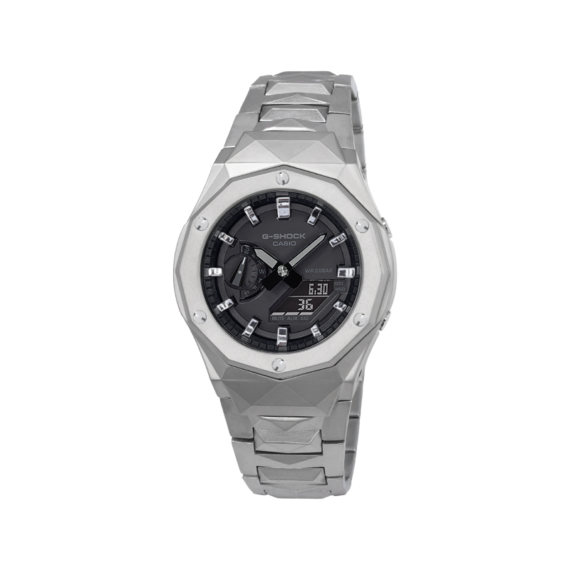 

CASIO Retrofit Series электронный механизм часы на стальном браслете унисекс черный циферблат