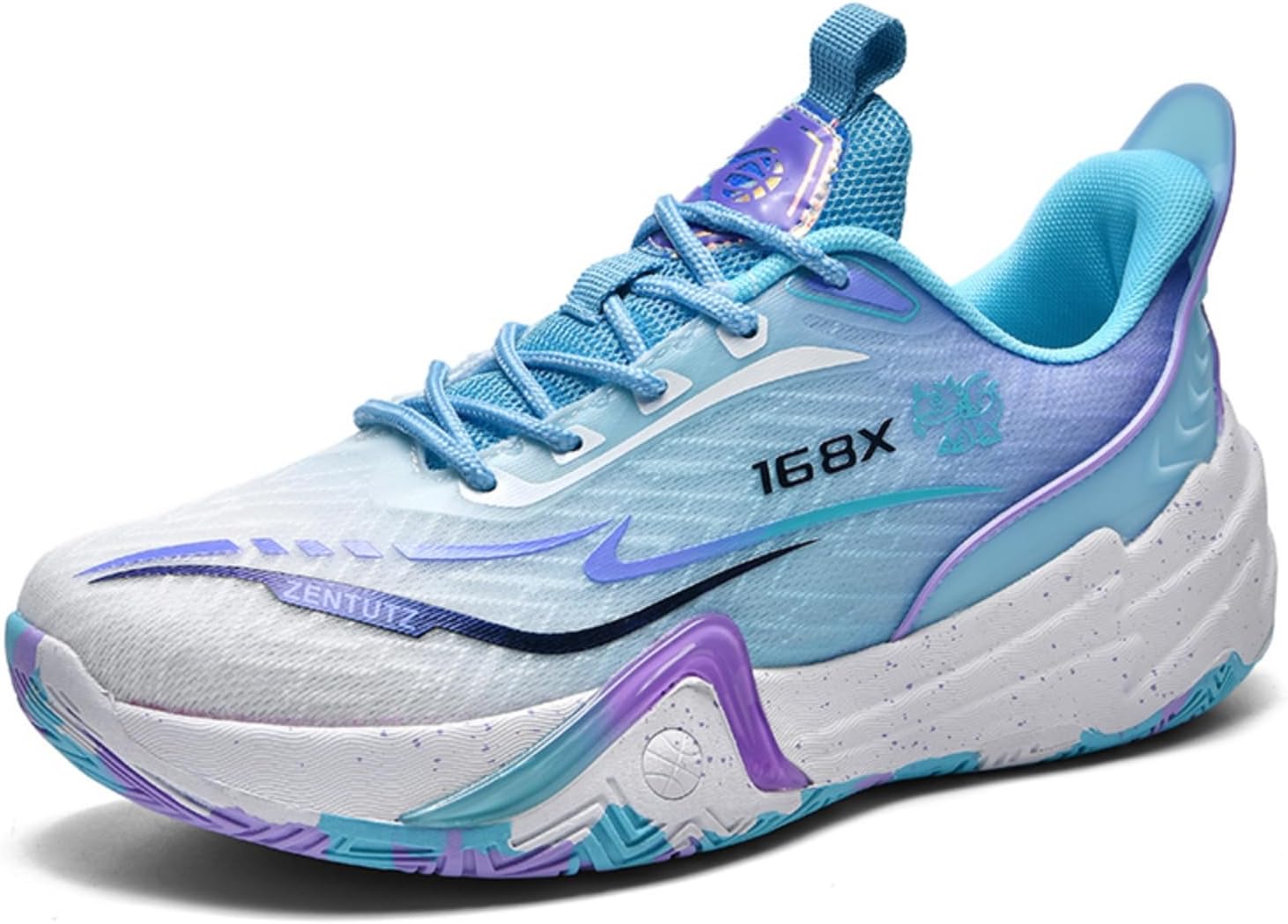 

Кроссовки для баскетбола и бега для мальчиков и девочек, дышащие спортивные модные кроссовки для занятий в помещении и на улице, удобная обувь Khwfjas, синий