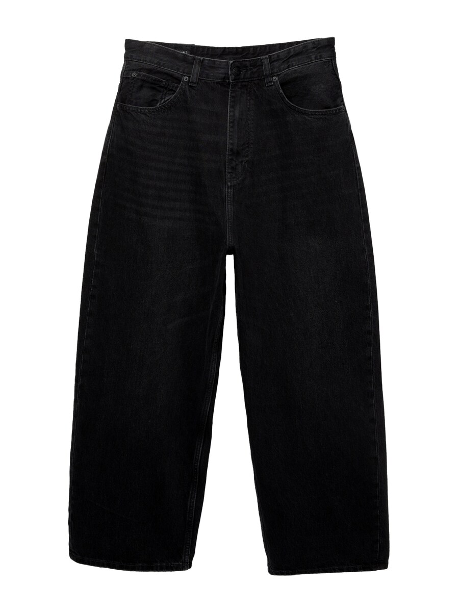 

Джинсы с широкими штанинами Pull&Bear, черный деним