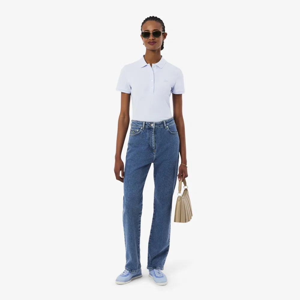 Поло Lacoste Slim Fit Mini Pique, светло-лавандовое — фото 4