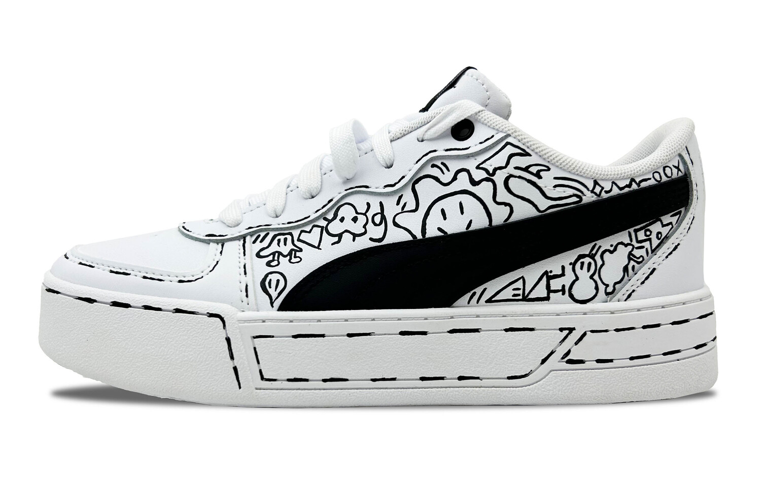 

Кроссовки Puma Skye Skateboarding Shoes Women's Low-top White/Black, черный/белый