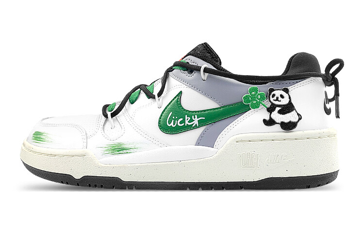 

Кроссовки Nike Full Force Skateboarding Shoes Men Low-top Cloud White/Core Black/Green Spark, белый