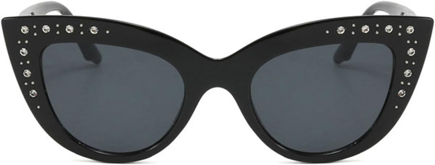 

Солнцезащитные очки «кошачий глаз» с бриллиантами, женские, в стиле ретро, ​​украшенные стразами, сверкающие кристаллами и жемчугом, роскошные очки с блестками helena, Black