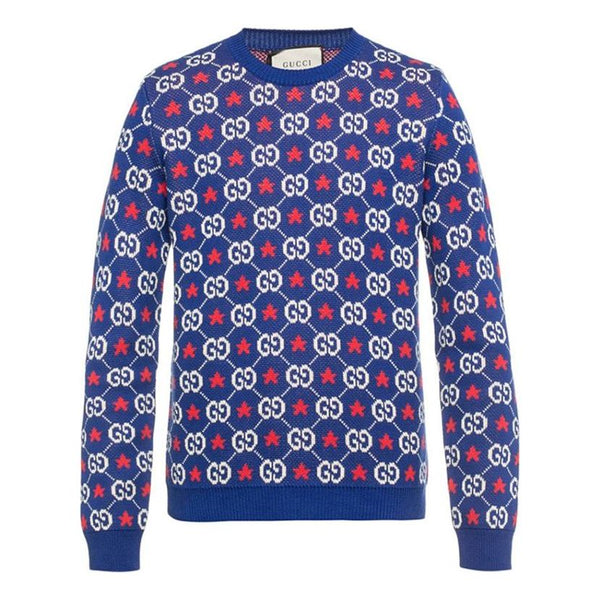 

Свитер men's ss21 g round neck pullover wool sweater blue Gucci, синий
