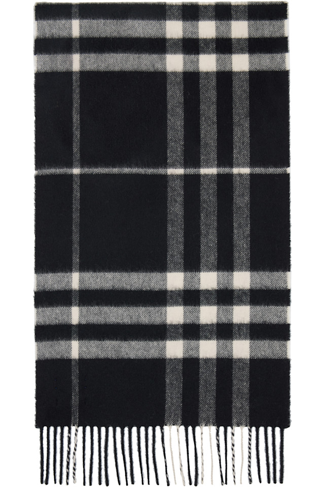 

Burberry Черный клетчатый кашемировый шарф