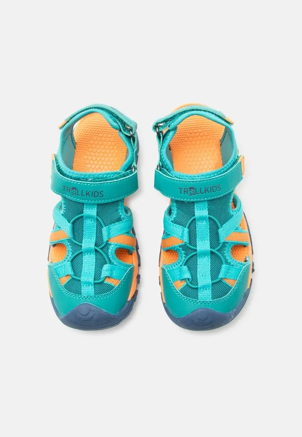 Сандалии для ходьбы stavanger Trollkids, Sea Green/Sahara Sunset/Madeira Blue — фото 4