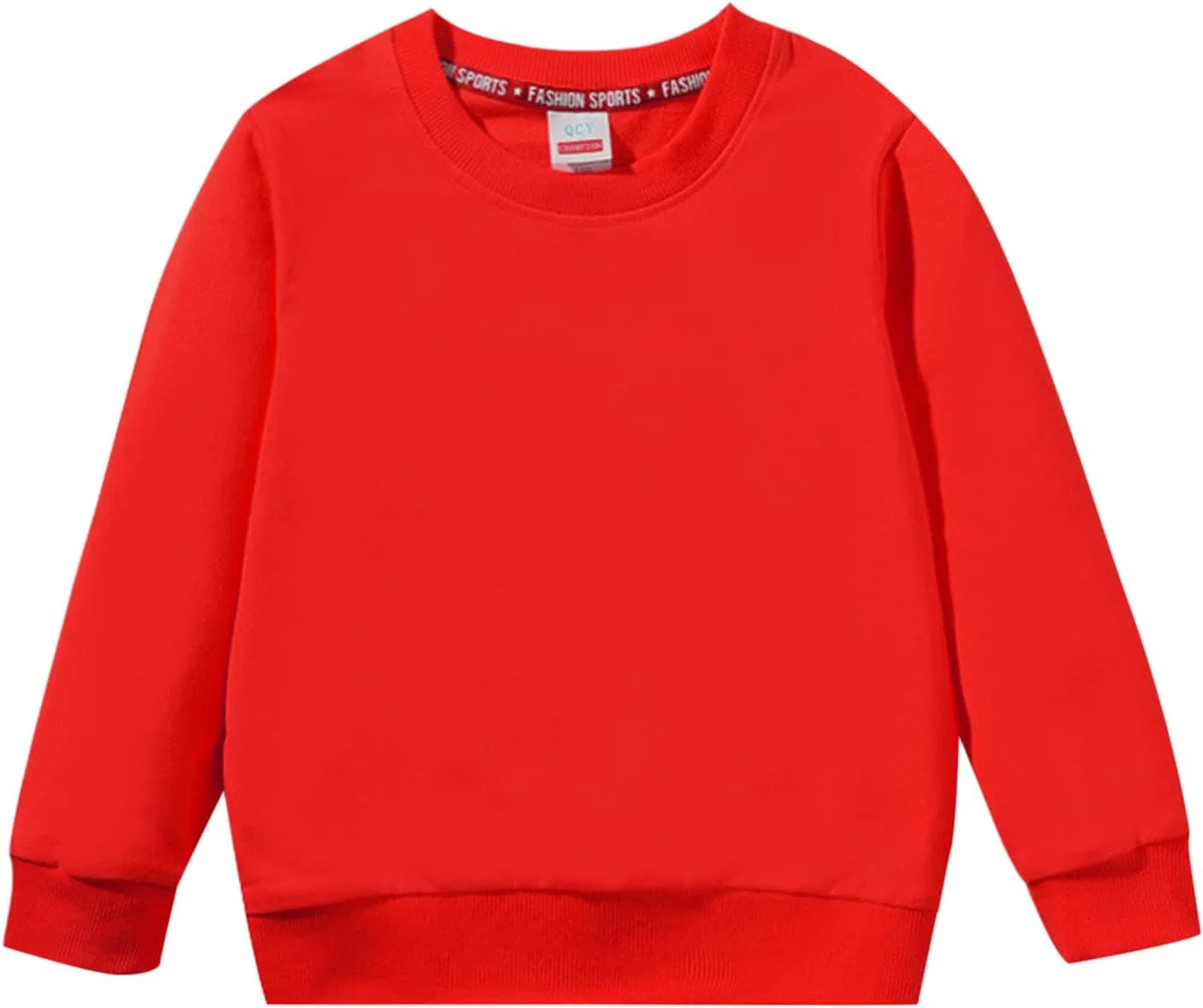 Детский свитшот Solid Patchwork Long Sleeve Round, Generic, красный