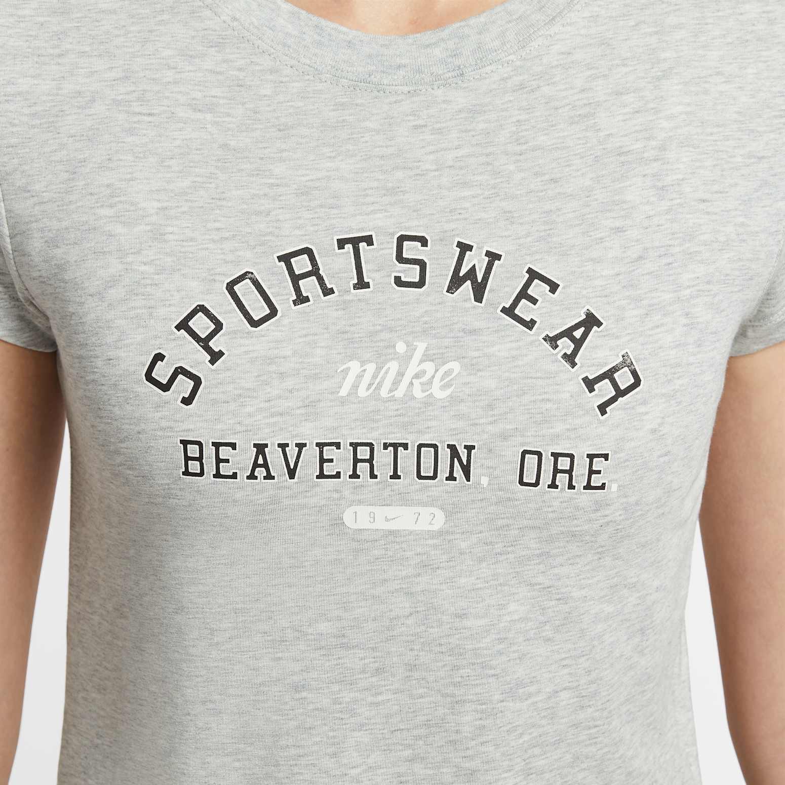 Футболка (WMNS) Nike Sportswear Phoenix Slim Short Sleeve T-Shirt 'Grey Heather' — фото 4
