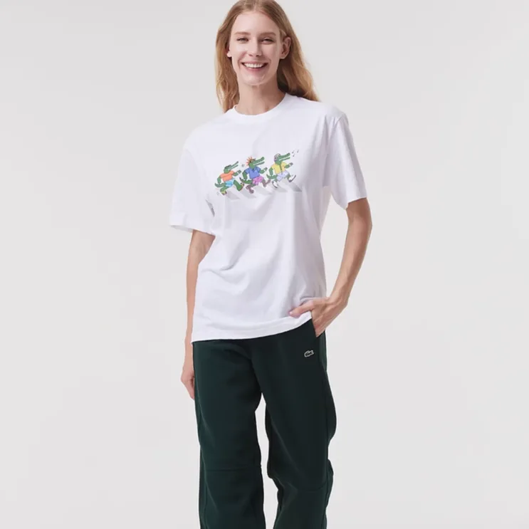 LACOSTE Футболка Unisex 001/White Crew Neck Moderate — фото 3