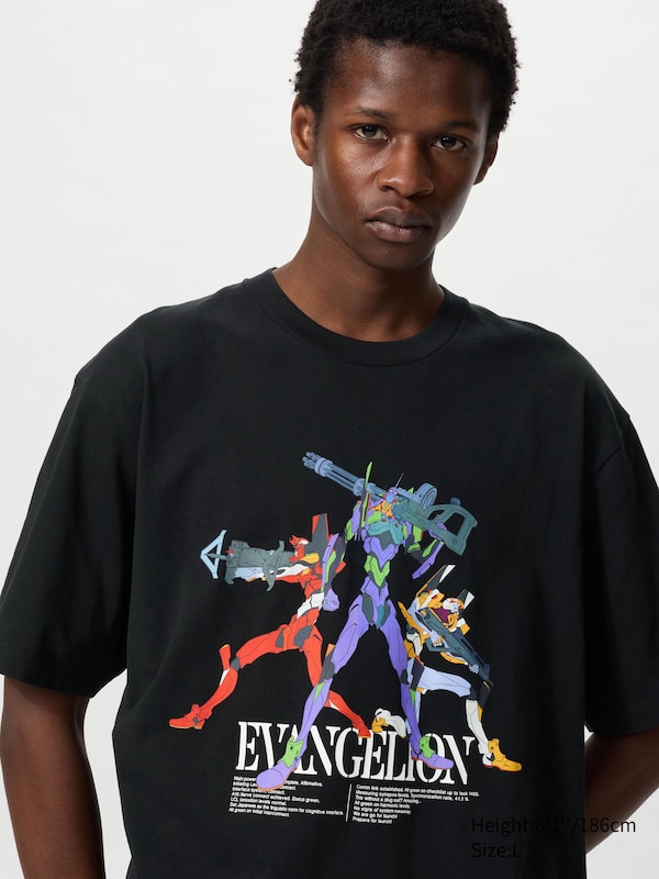 

Футболка с графическим принтом Evangelion ut Uniqlo, черный
