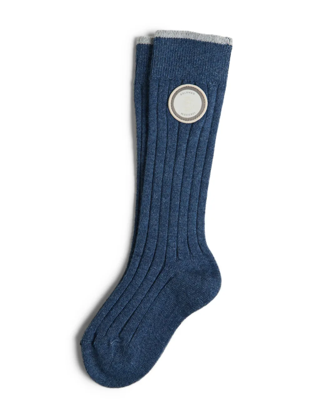 

Кашемировые носки в рубчик Brunello Cucinelli Kids, синий