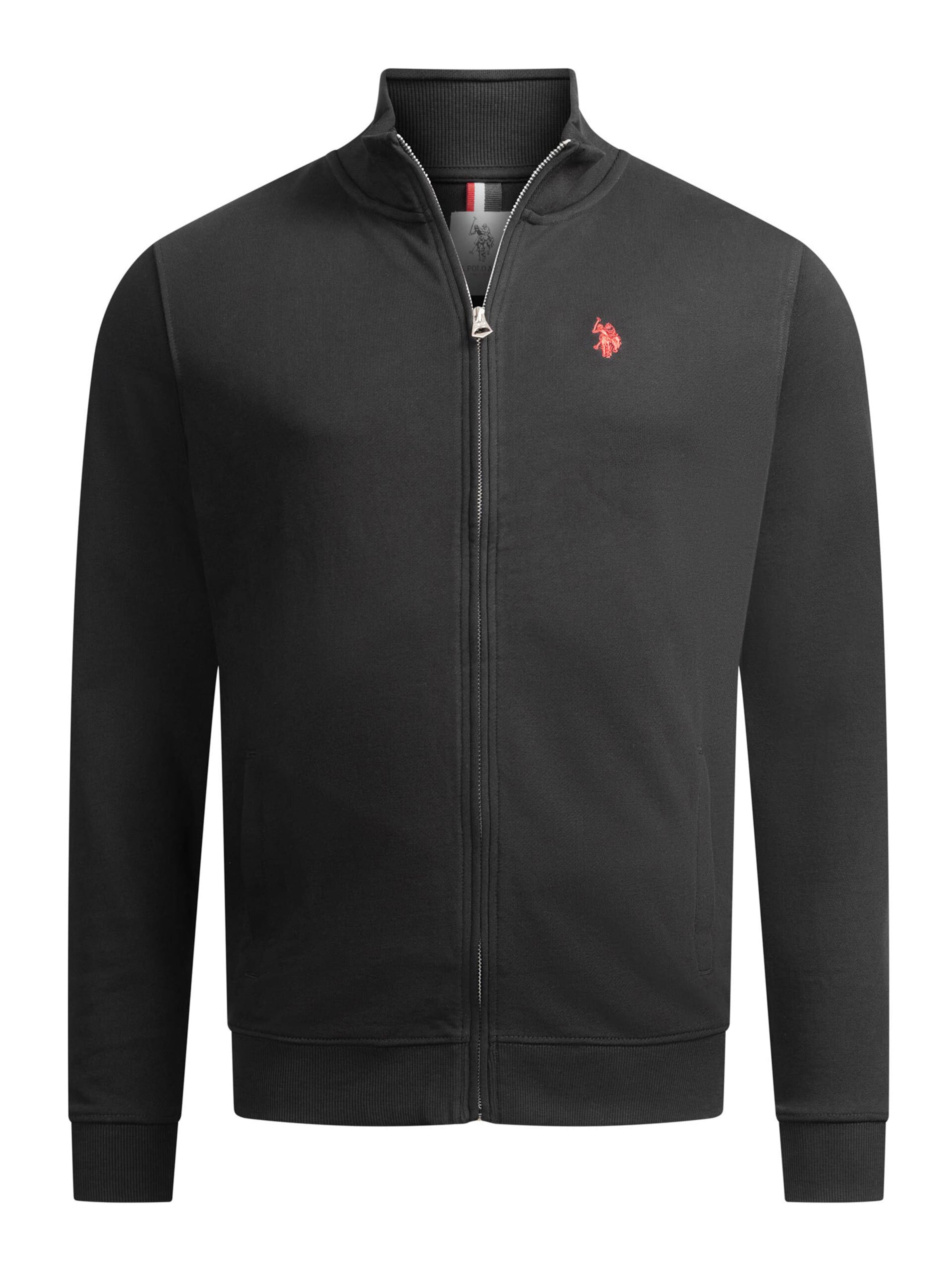 

U.S. POLO ASSN. Худи на молнии в черном цвете, Черный, U.S. POLO ASSN. Худи на молнии в черном цвете