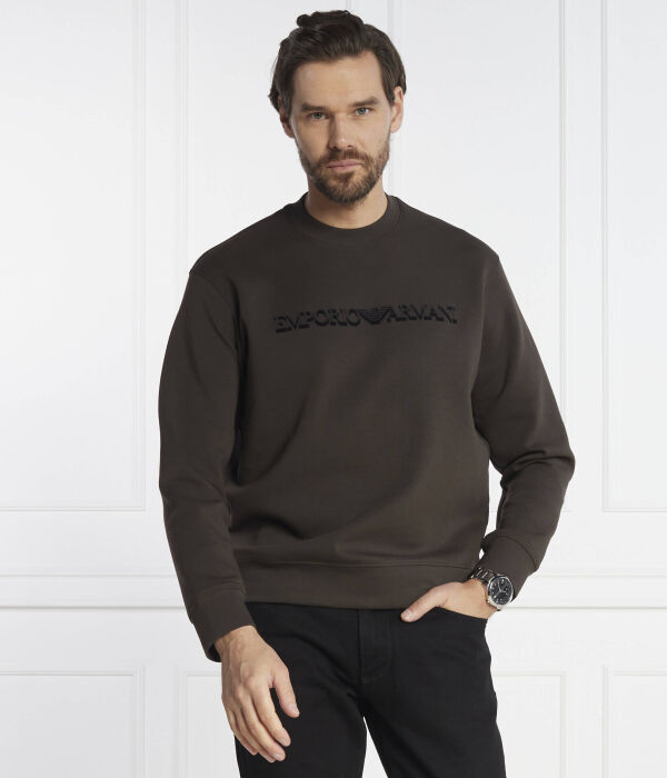 Толстовка мужская Emporio Armani свободного кроя, коричневый — фото 3