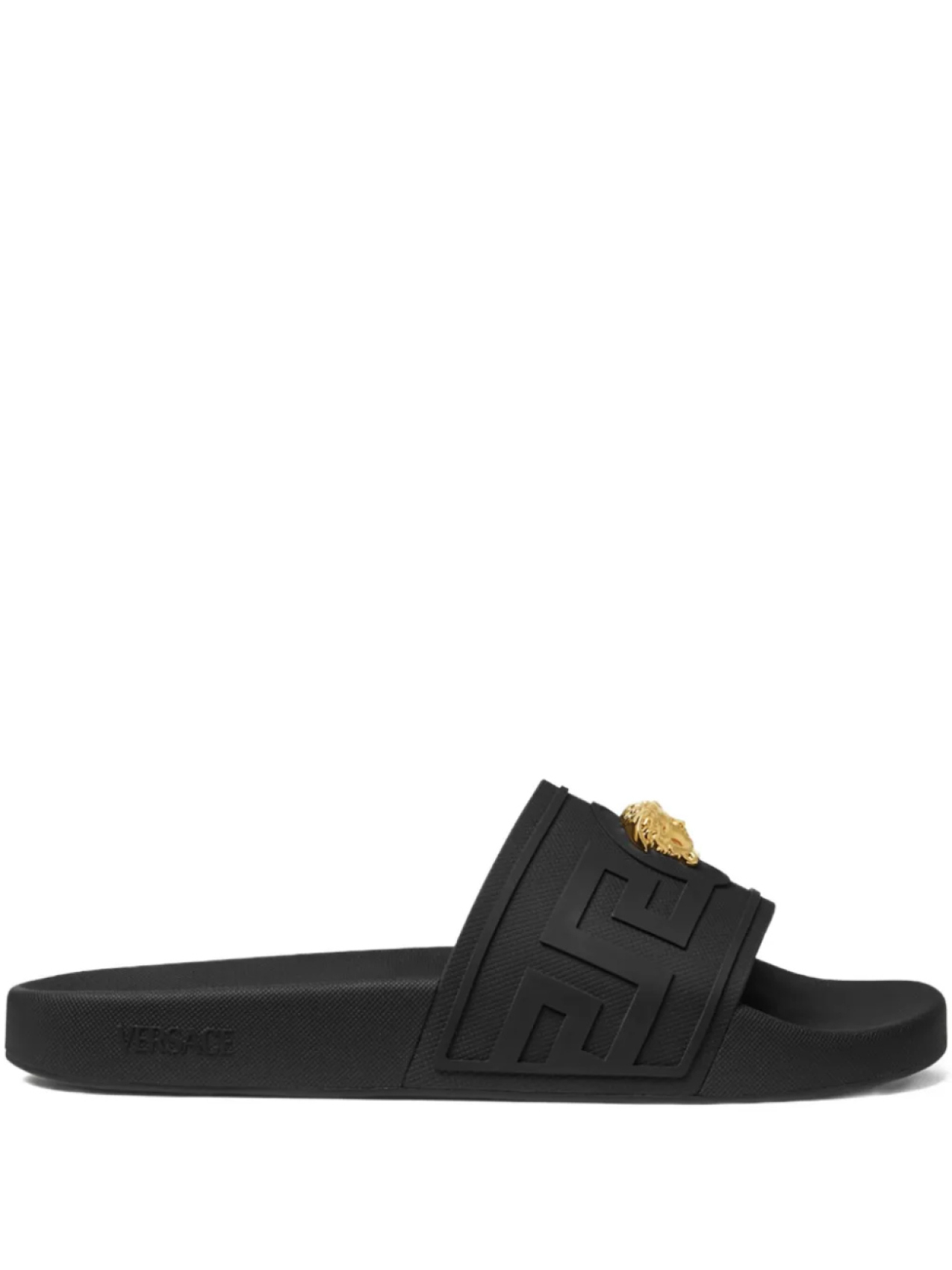 

Versace шлепанцы с узором Grecca, черный