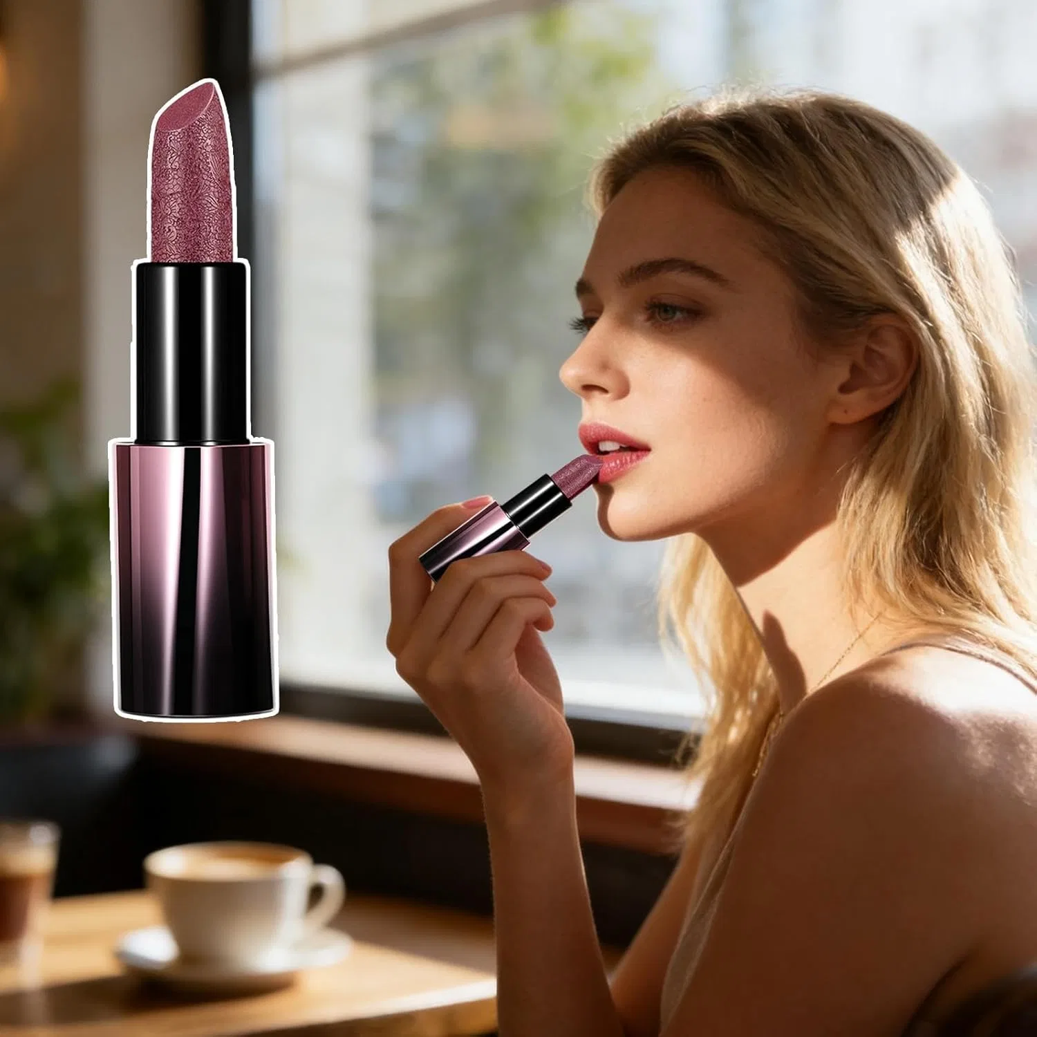 Блеск для губ Glitter Lipstick с эффектом перламутра, оттенок Gold-Flecked Ruby, 1 шт — фото 2