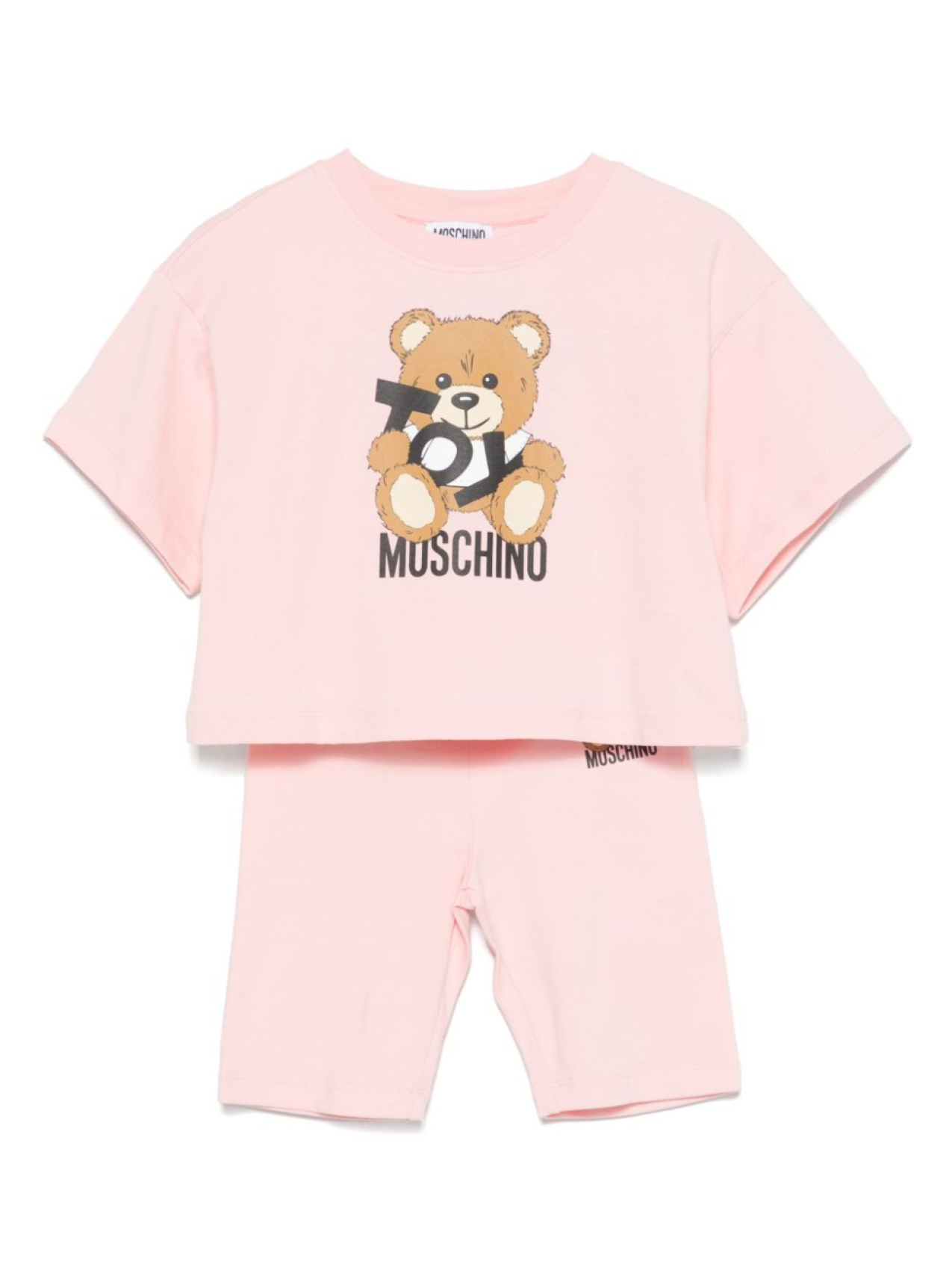 

Комплект из топа и шортов с принтом Teddy Bear Moschino Kids, розовый