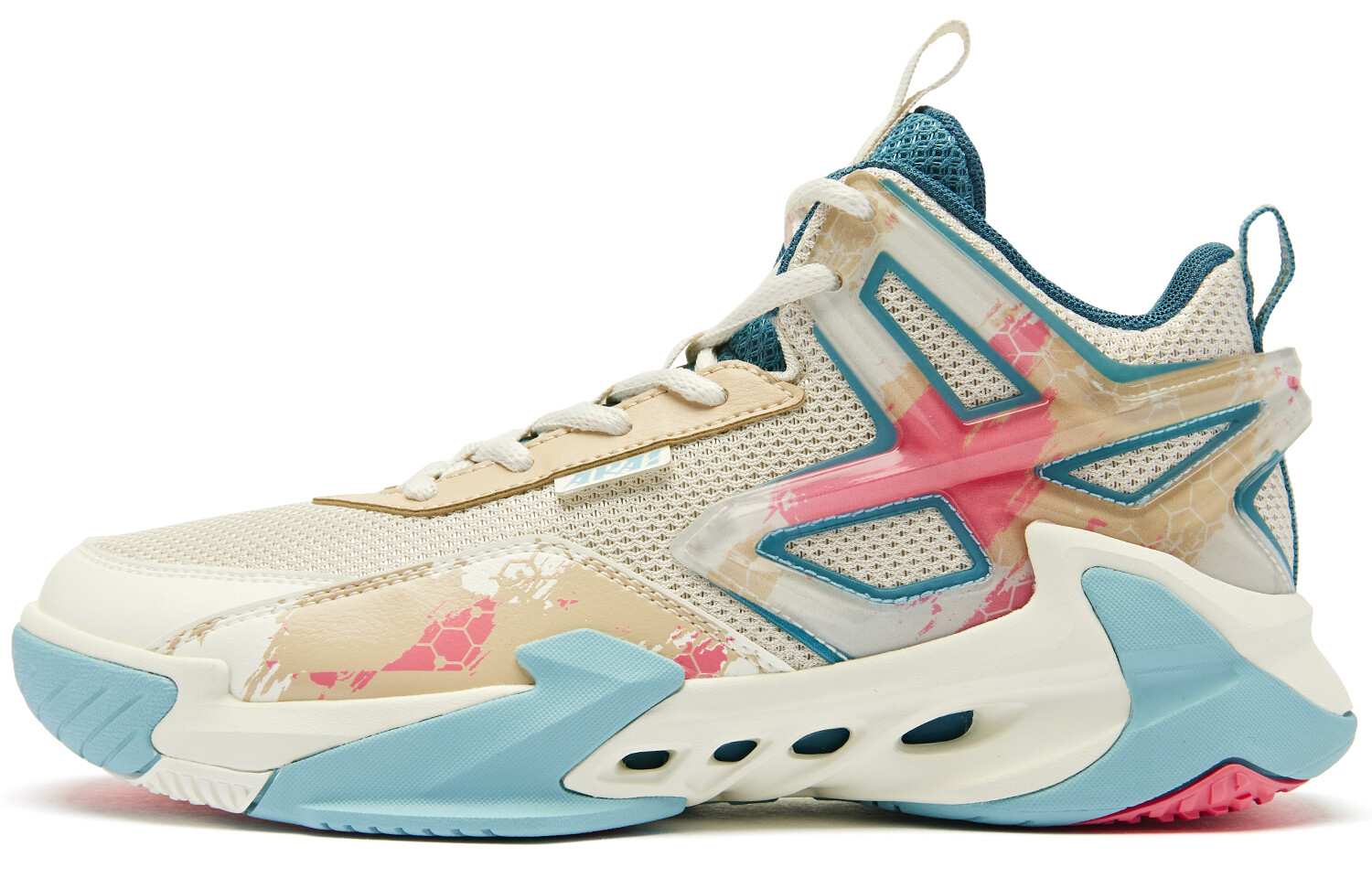 

Детские баскетбольные кроссовки GS Mid-top Crescent Moon / Sky Overcast Blue Qiaodan, белый