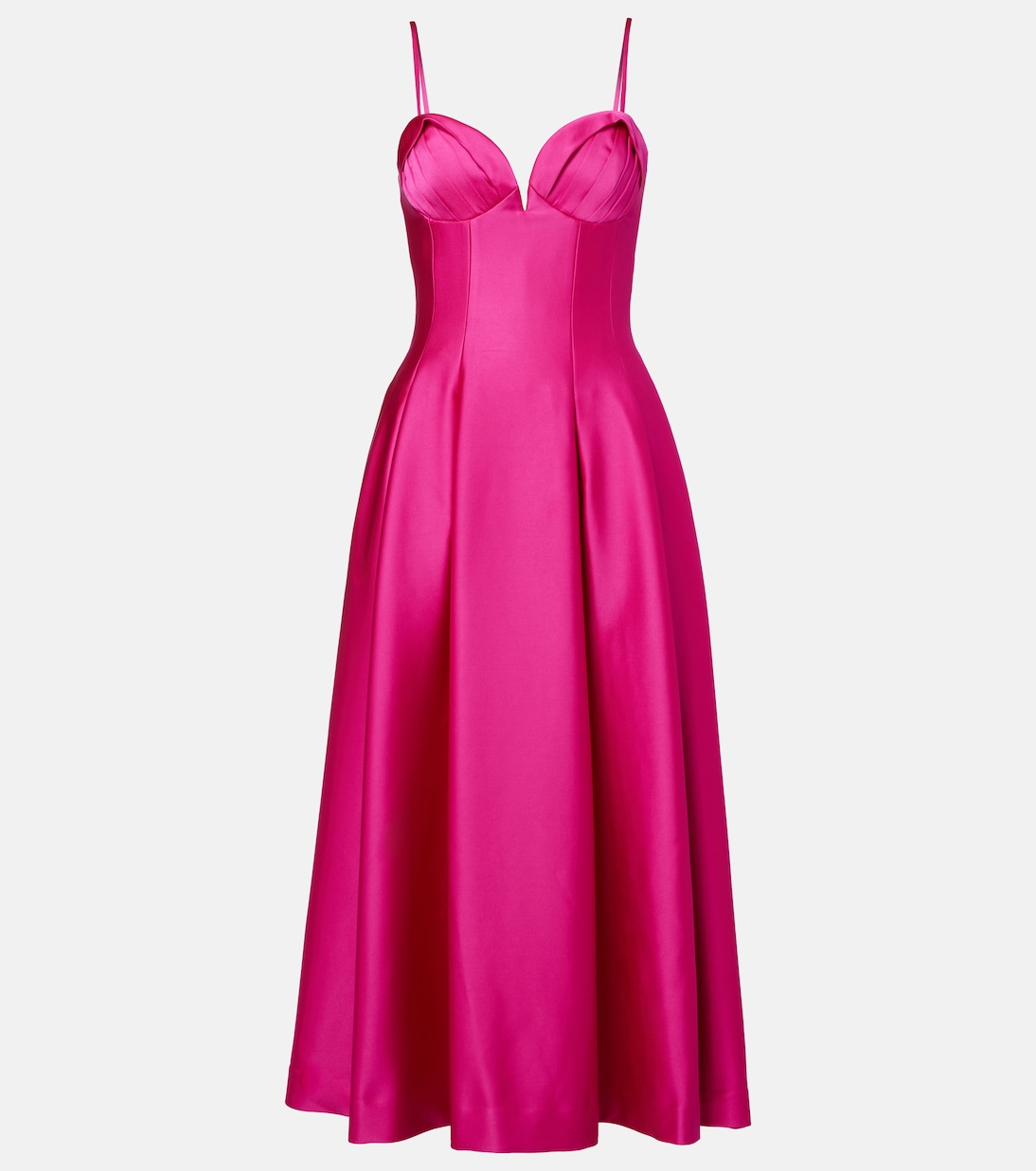 

Саския плиссированное платье макси из сатина Rebecca Vallance, Hot Pink