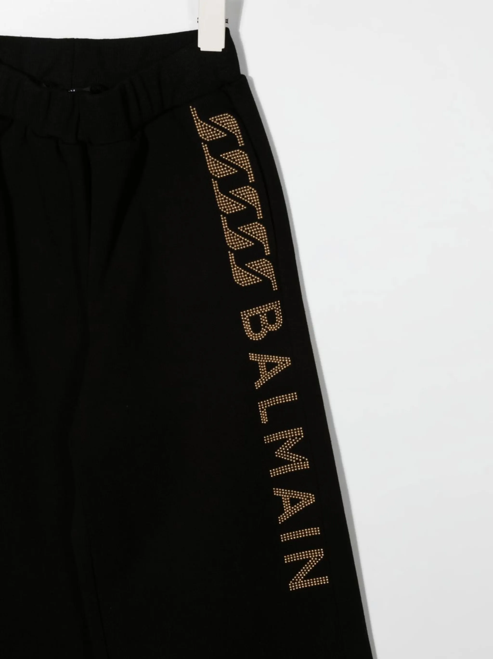 Спортивные брюки широкого кроя с логотипом Balmain Kids, черный — фото 3