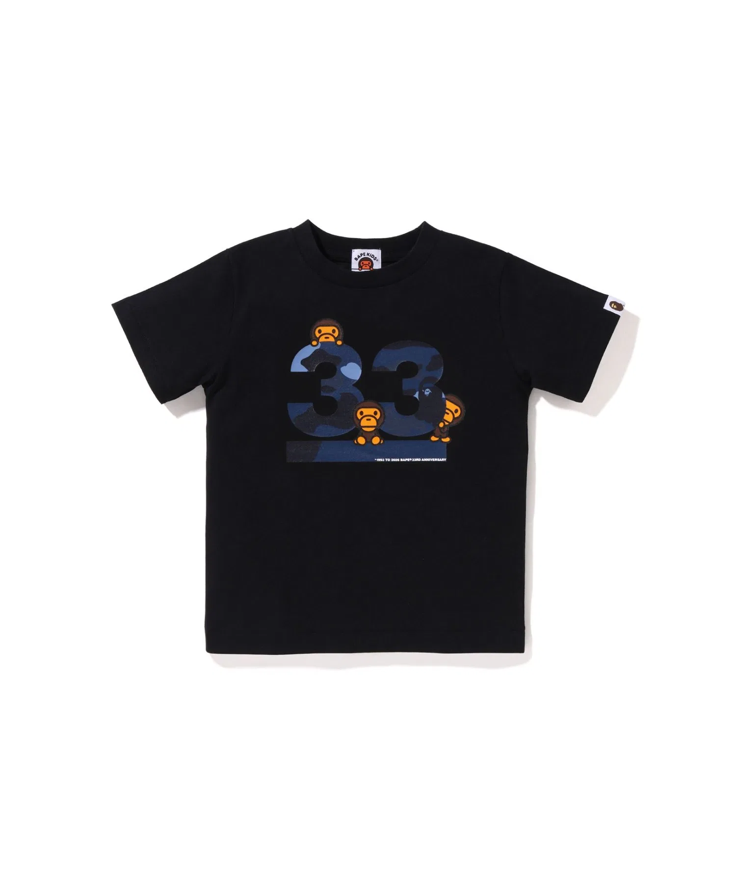 Детская футболка A BATHING APE с принтом BABY MILO камуфляж синий