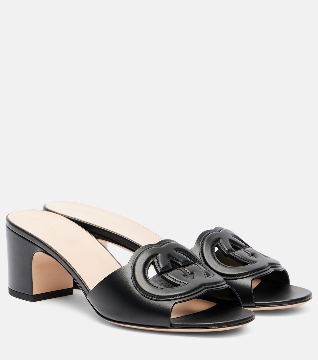 Кожаные мюли Interlocking G Gucci, черный