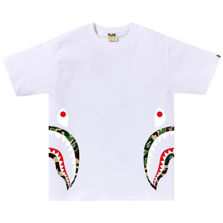 

Футболка BAPE ABC Camo Side Shark Tee, цвет White/Green