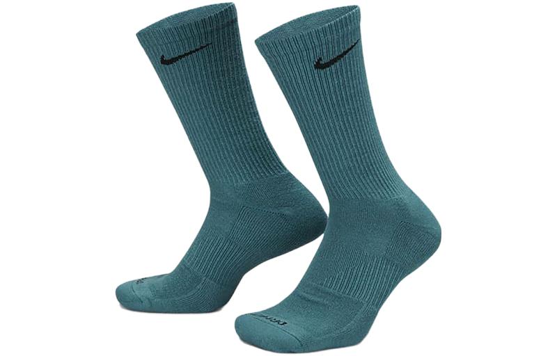 Унисекс носки Nike до середины икры, 3 пары (Минеральный синий+Активный фуксия+Светлый лимонно-желтый зеленый) — фото 4