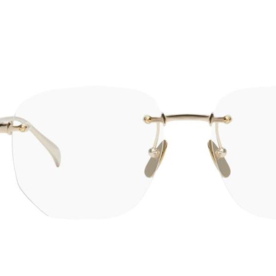 GUCCI Металлические квадратные солнцезащитные очки женские Gold — фото 3