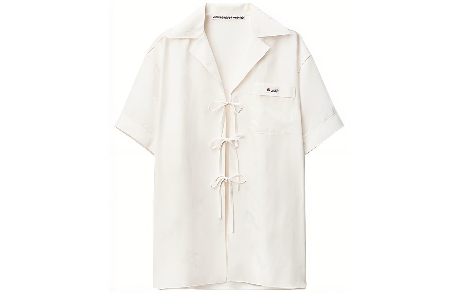 

Джаккардовая пижамная рубашка Alexander Wang, серебристо-белый