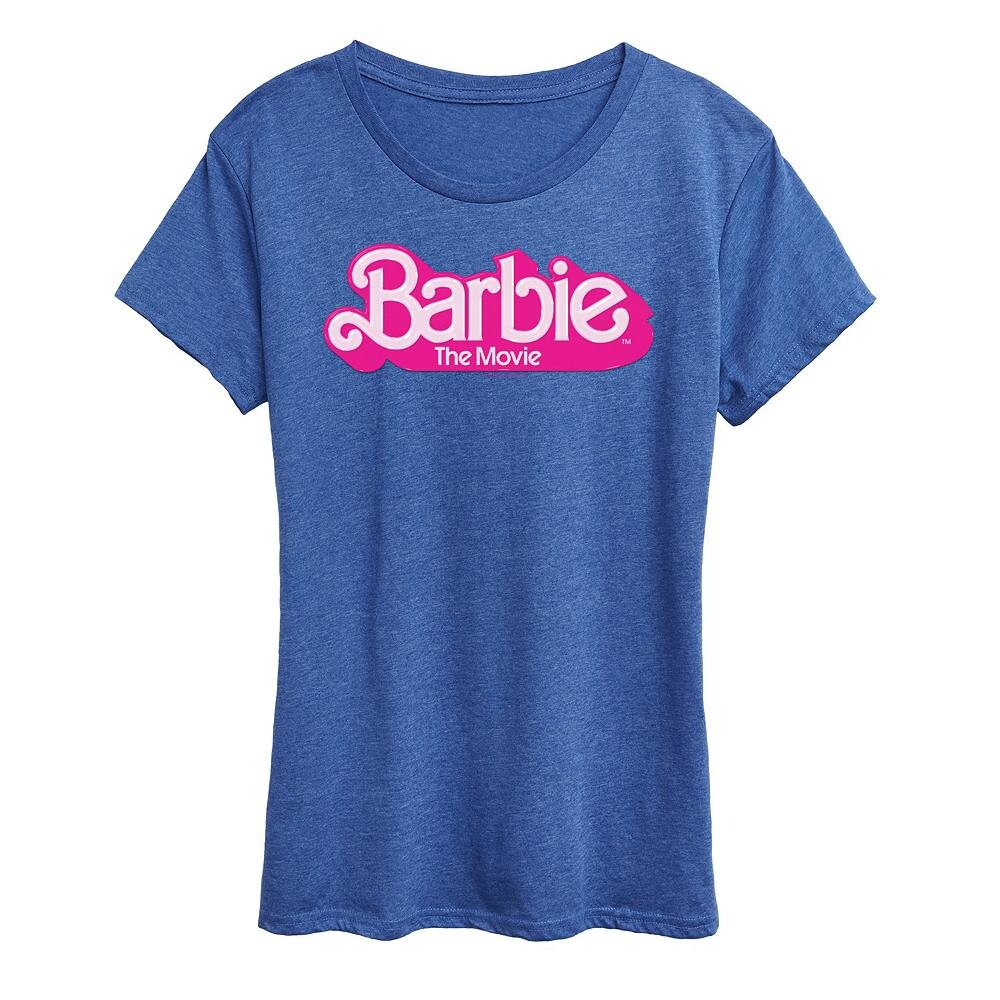 

Женская футболка с логотипом Barbie The Movie и графическим рисунком Licensed Character, цвет Heather Royal Blue