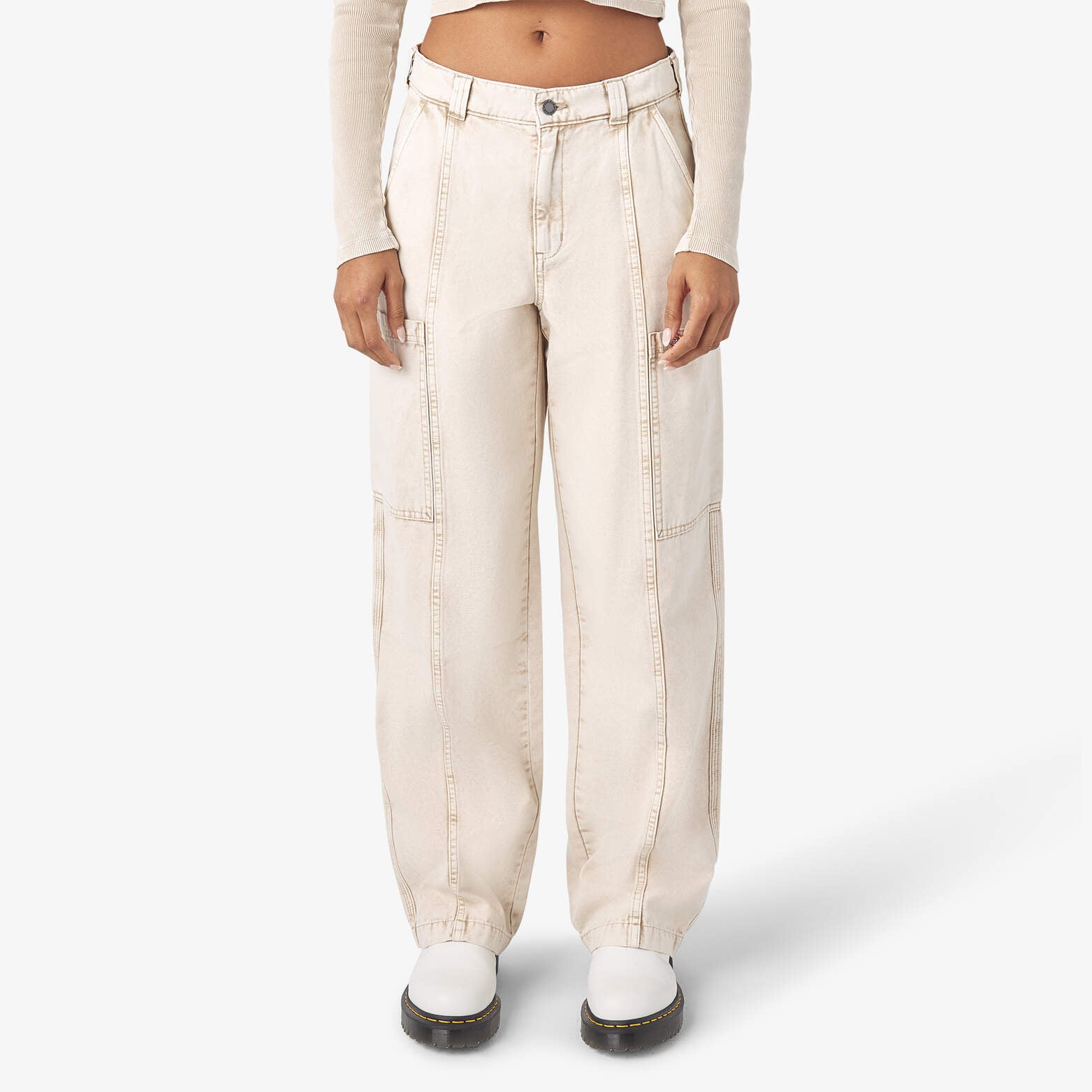 

Женские карго-брюки Dickies Newington, Sandstone Overdyed Acid Wash (Awa)