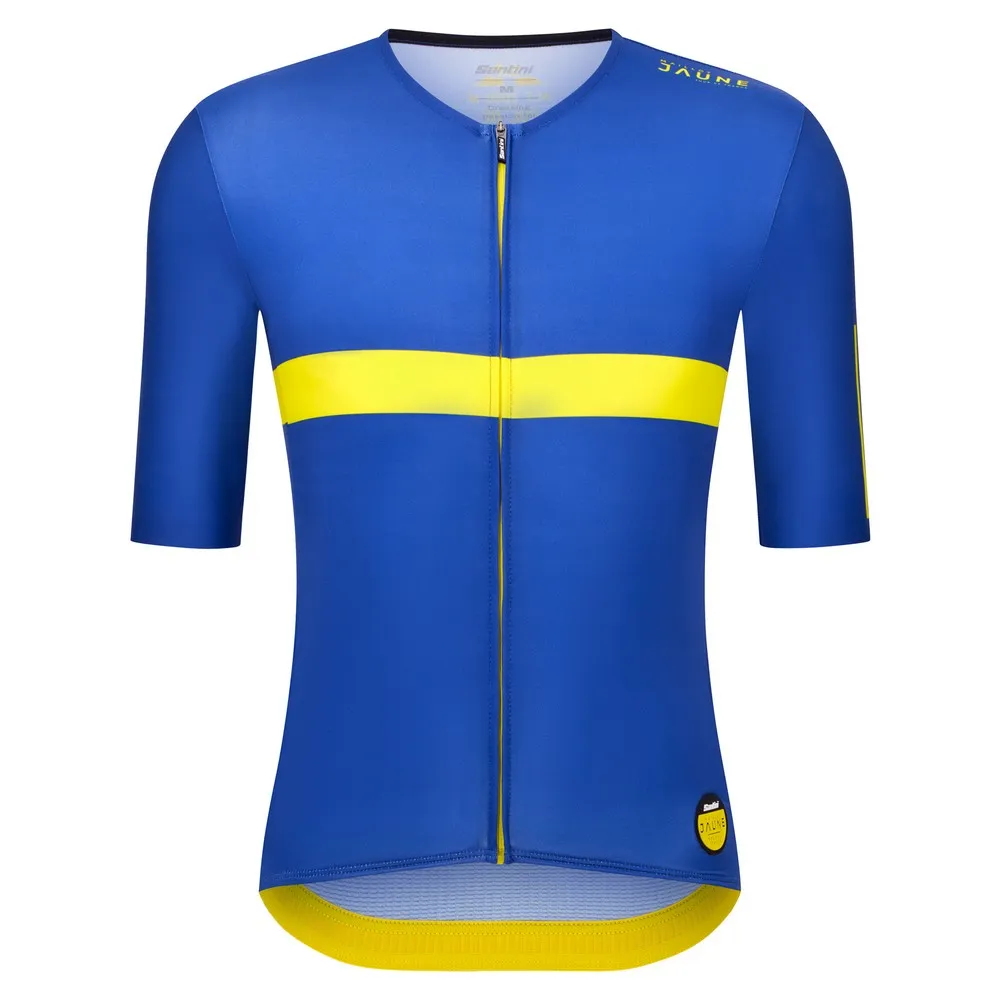 

Джерси Santini Maillot Jaune Col De La Madeleine 2025 short sleeve, синий
