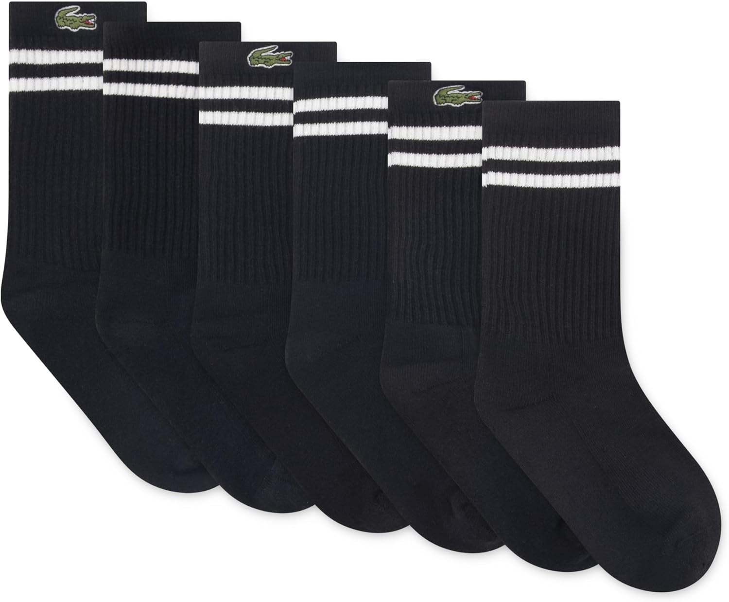 Детские носки Lacoste, 3 пары, вязаные, повседневные, Black — фото 2