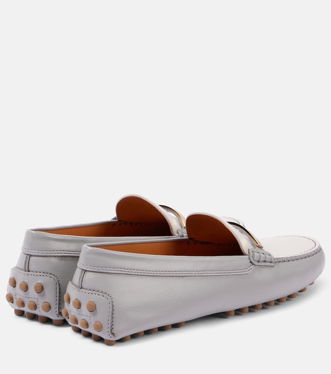 Кожаные туфли для вождения Gommini Tod's, Gabbiano+Bianco Calce — фото 2