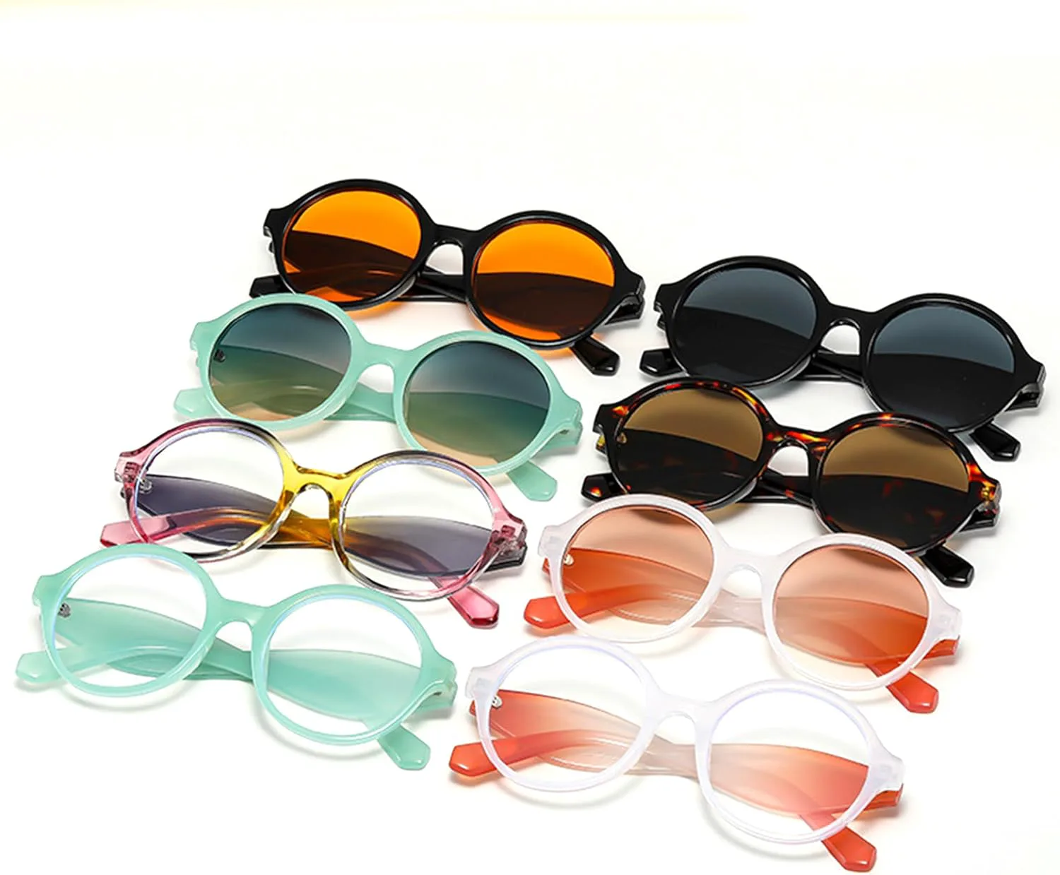 

bullabulling Модные круглые ретро-солнцезащитные очки для женщин в стиле 90-х с защитой UV400, массивная толстая оправа, солнцезащитные очки 2026, Black/Black