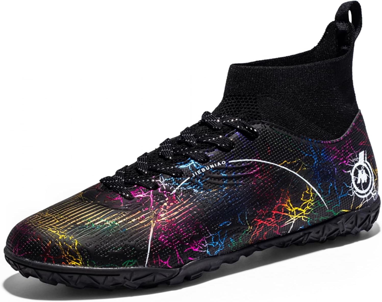 

Футбольные бутсы JUNNMRE для мужчин и женщин, детская футбольная обувь, высокие футбольные бутсы, кроссовки для футбола, для улицы и зала, черный