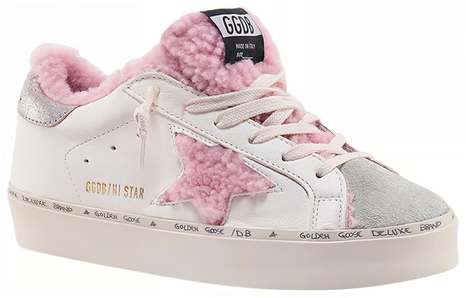Кеды женские Golden Goose с низким верхом, белый/розовый — фото 2