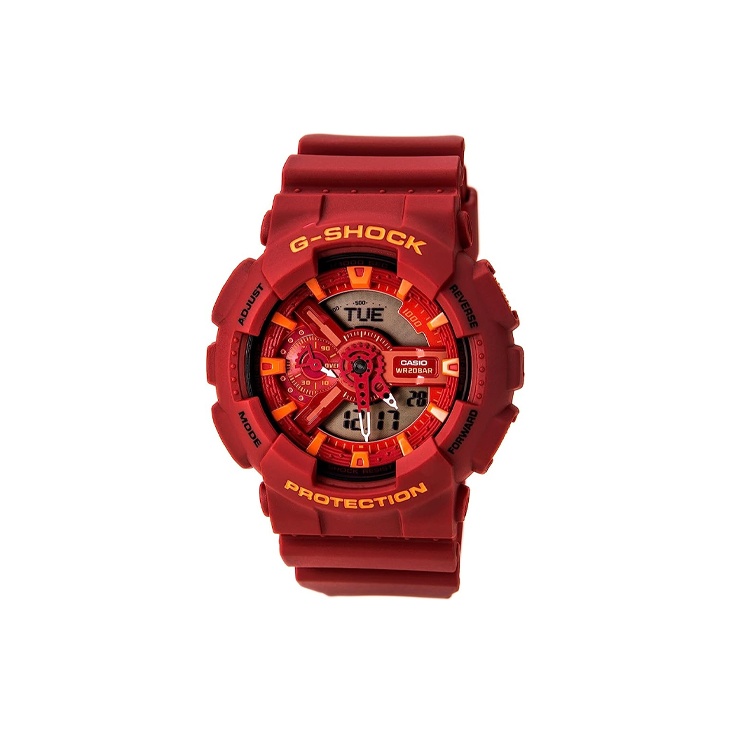 

CASIO Часы Unisex Liquid Crystal/Analog Dual Display Series 51mm Red Watch GA-110AC-4A