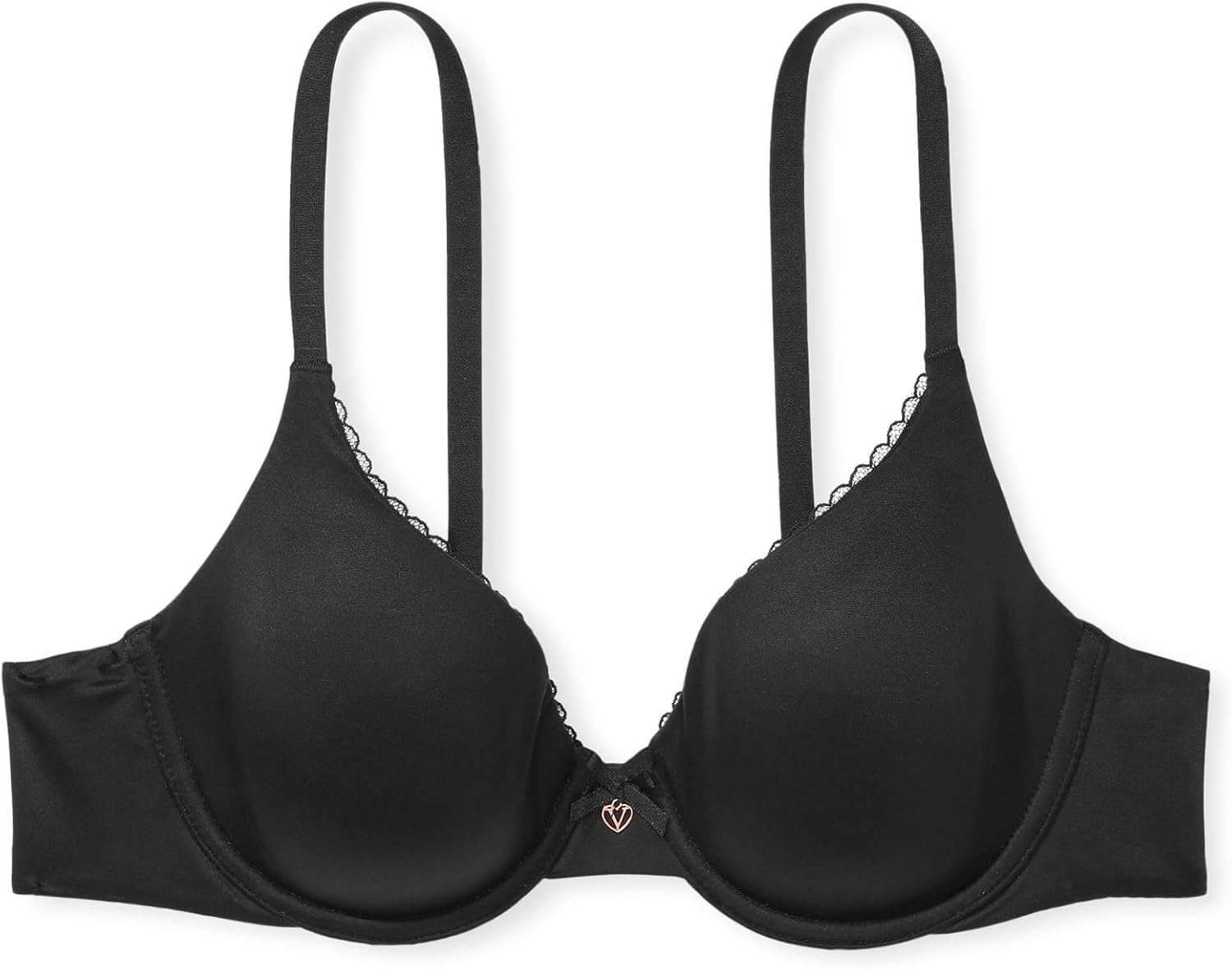 Бюстгальтер Body by Victoria от Victoria's Secret, полного покрытия, с легкой подкладкой, футболка, Black Smooth — фото 3