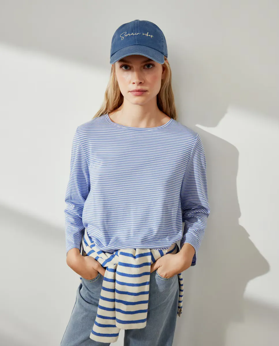 

Женская футболка с французским рукавом Southern Cotton, синий