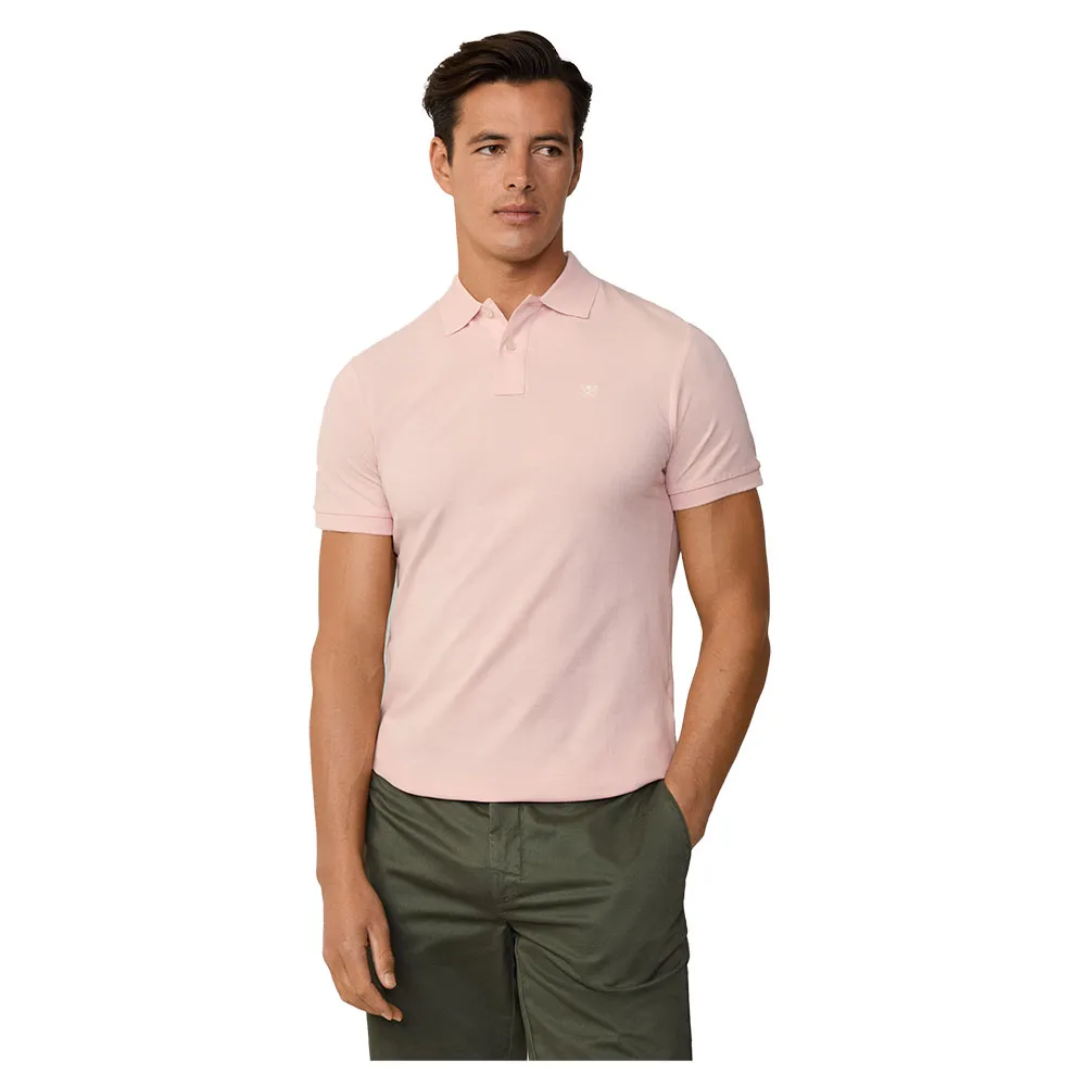 

Поло с коротким рукавом Hackett Logo Slim Fit, розовый