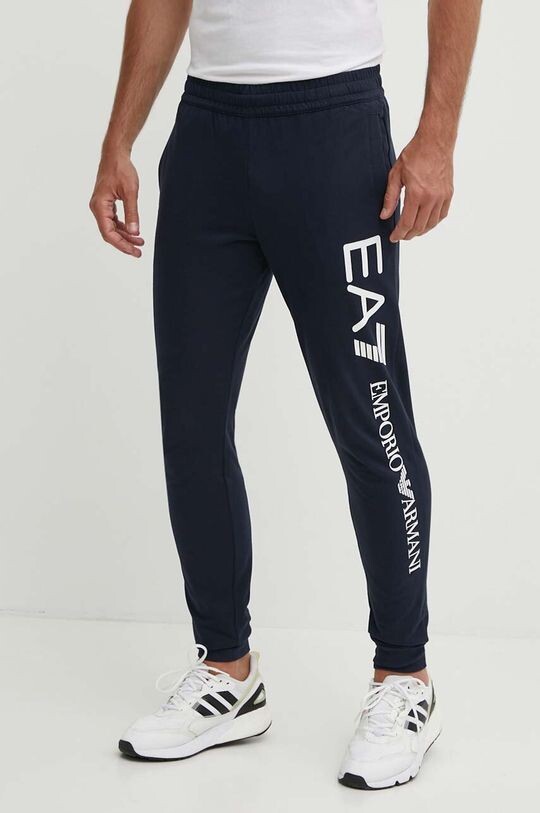 

Хлопковые спортивные штаны EA7 Emporio Armani, темно-синий