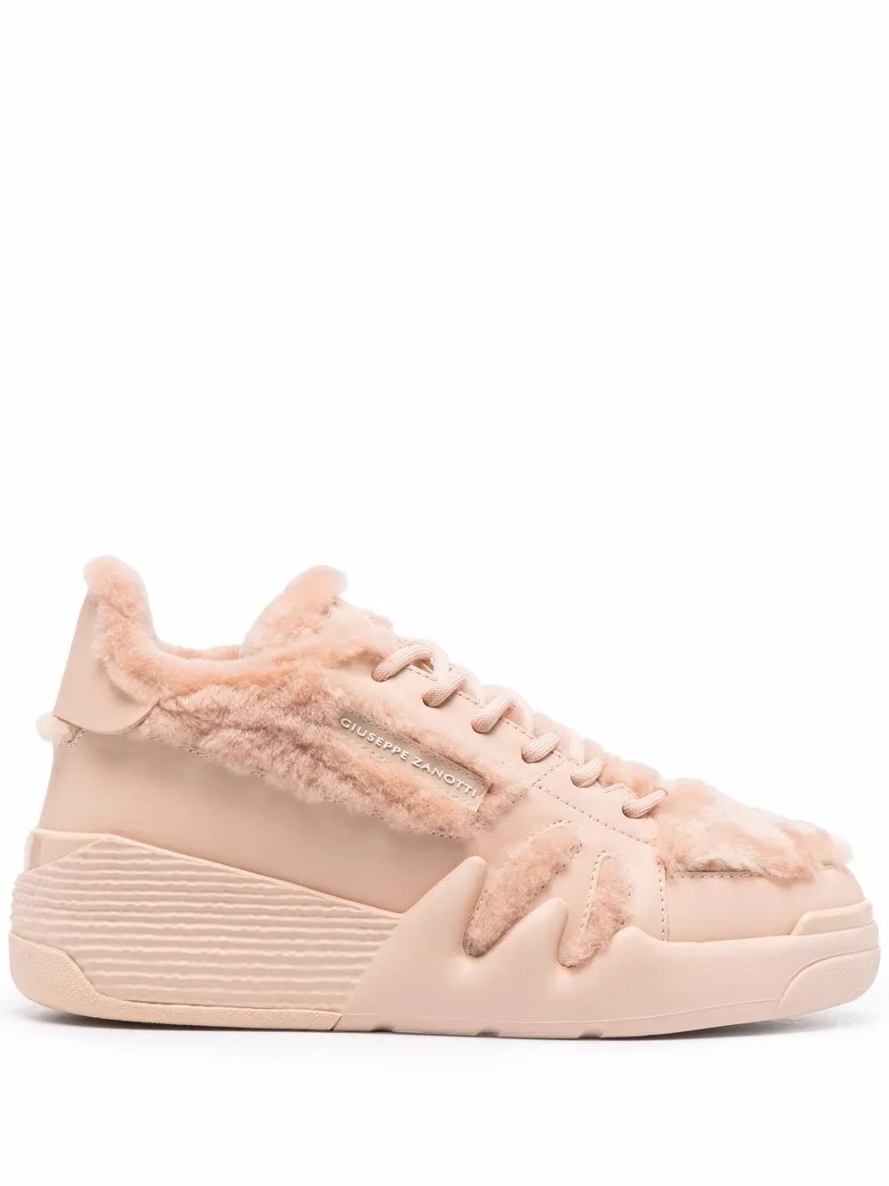 Высокие кроссовки с отделкой из овчины Giuseppe Zanotti, розовый